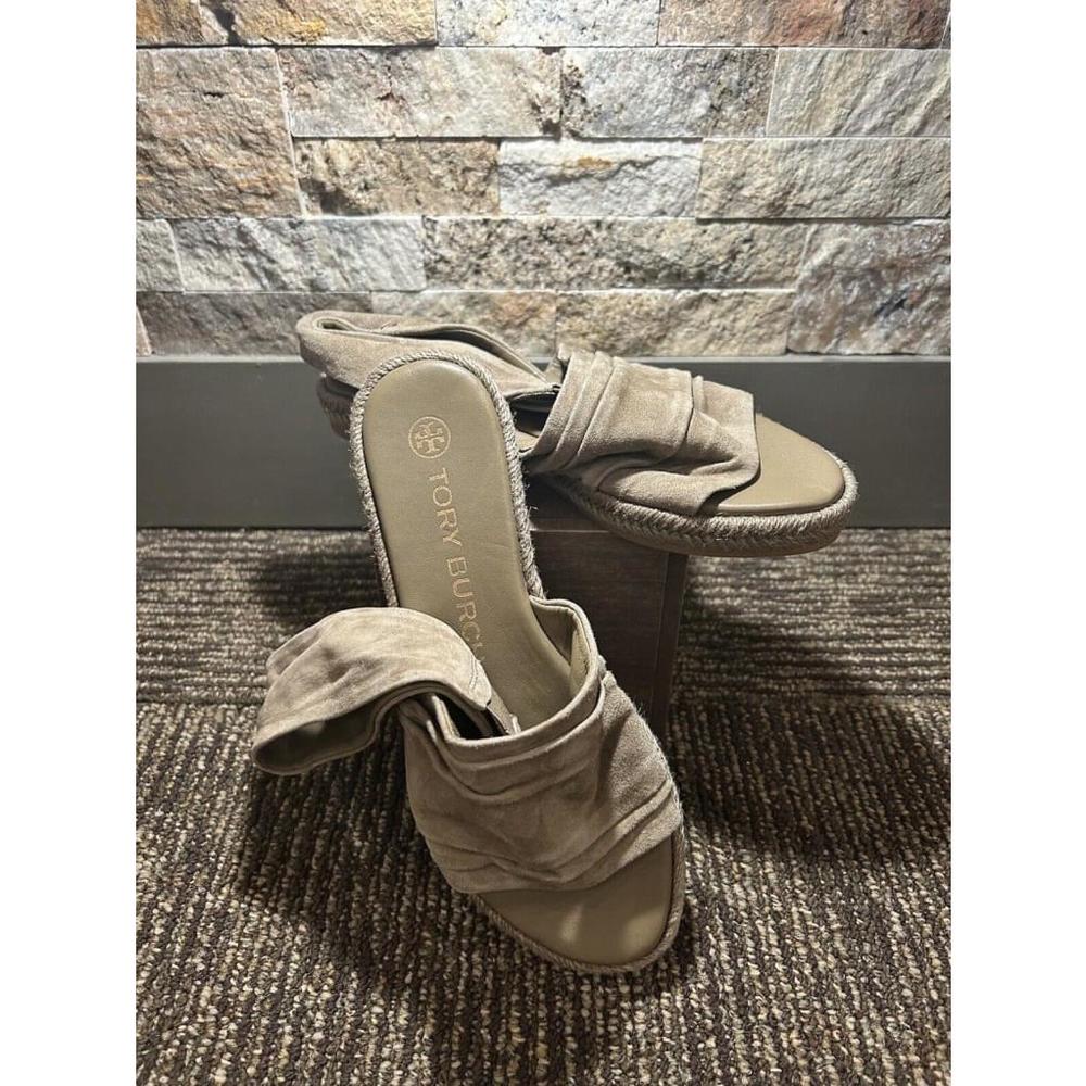 TORY BURCH SLING BACK SUEDE ESPADRILLE SANDALS IN NEUTRAL SIZE 5.5 - Picture 8 of 8